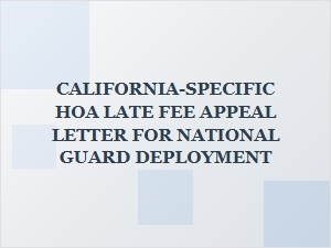 California Hoa Late Fee Appeal for National Guard Deployment
