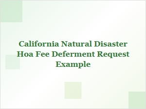 How to Request Hoa Fee Deferment After a California Natural Disaster